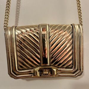 Rebecca Minkoff Gold Chevron Quilted Love Crossbody